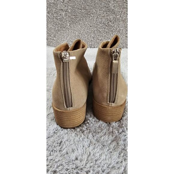 Women Softwalk‎ Womens Rocklin Brown Leather Back Zip Ankle Booties Stack Heel Sz 12 M
